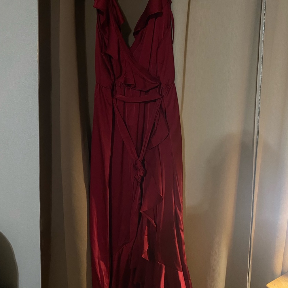 SHEIN Deep Red Maxi Dress